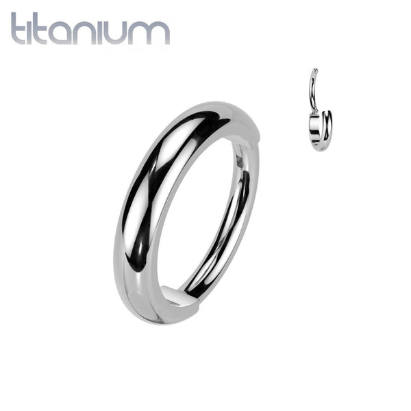 Implant Grade Titanium Thick Hinged Helix Cartilage Clicker Hoop - Pierced Universe
