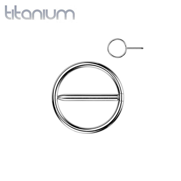 Implant Grade Titanium Circle Hinged Clicker Nipple Shield - Pierced Universe