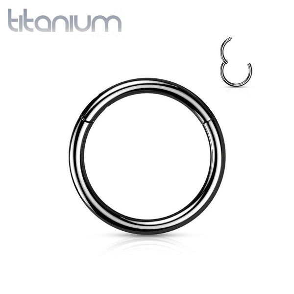 Implant Grade Titanium Black PVD Hinged Clicker Segment Cartilage Hoop Ring
