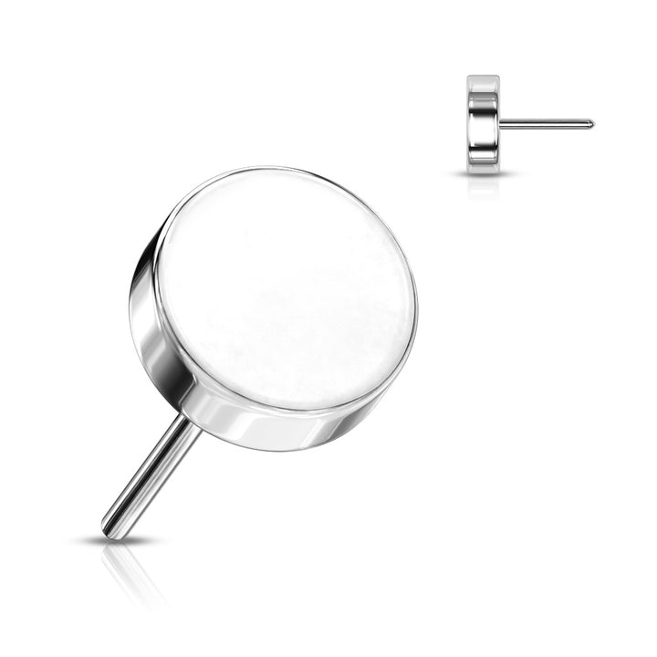 Implant Grade Titanium Circle Disc Push In Threadless Labret With Flat Back - Pierced Universe