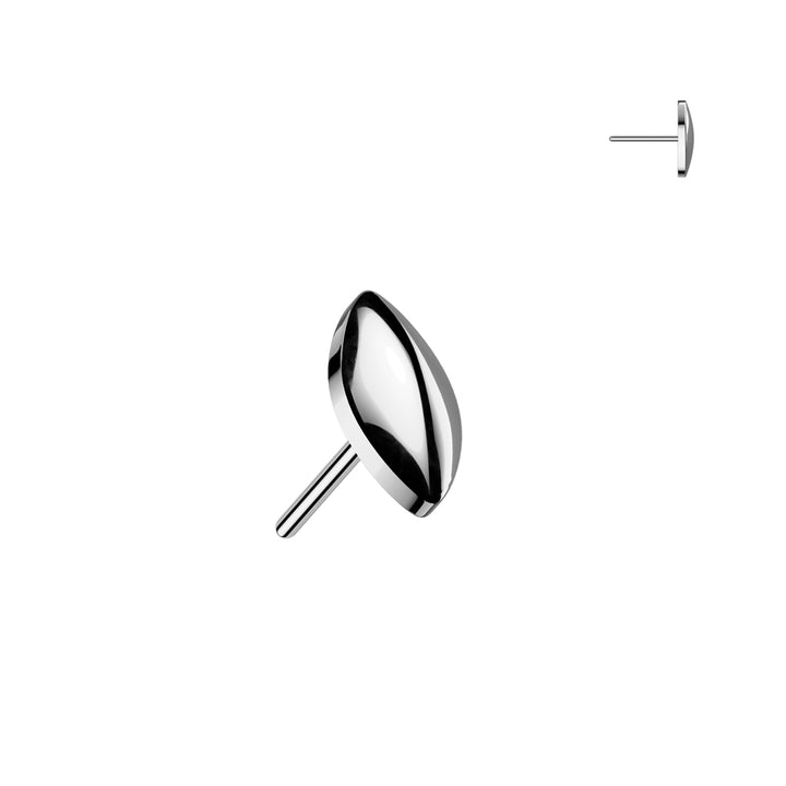 Implant Grade Titanium Minimal Marquise Push In Threadless Labret With Flat Back - Pierced Universe