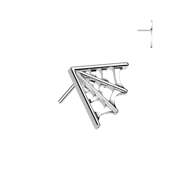 Implant Grade Titanium Large Spider Web Push In Threadless Labret With Flat Back - Pierced Universe