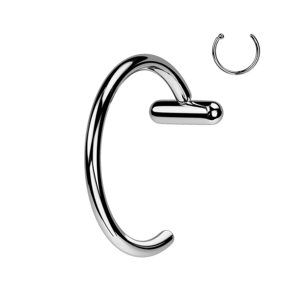 Implant Grade Titanium Nose Hoop Ring With Bar Stopper