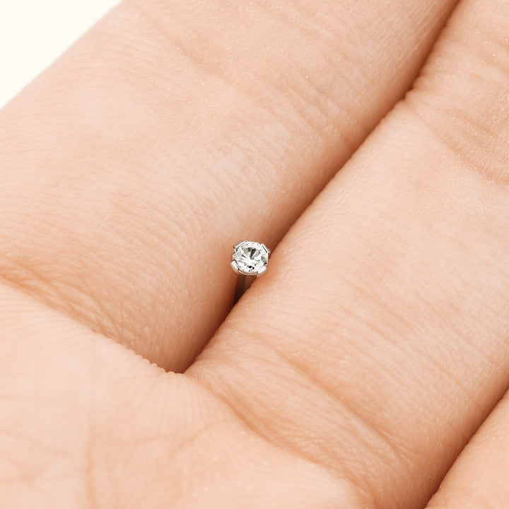 Implant Grade Titanium Black CZ L Shape Nose Stud - Pierced Universe