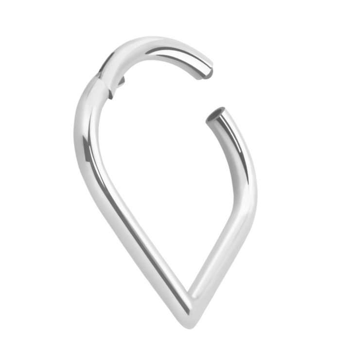 316L Surgical Steel V Shape Hinged Clicker Hoop - Pierced Universe