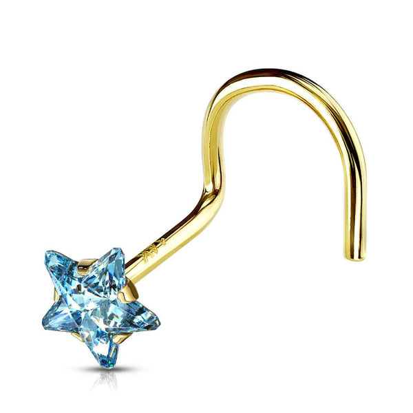 Nose Stud with Sapphire stone | PN0651P | buy at an affordable price